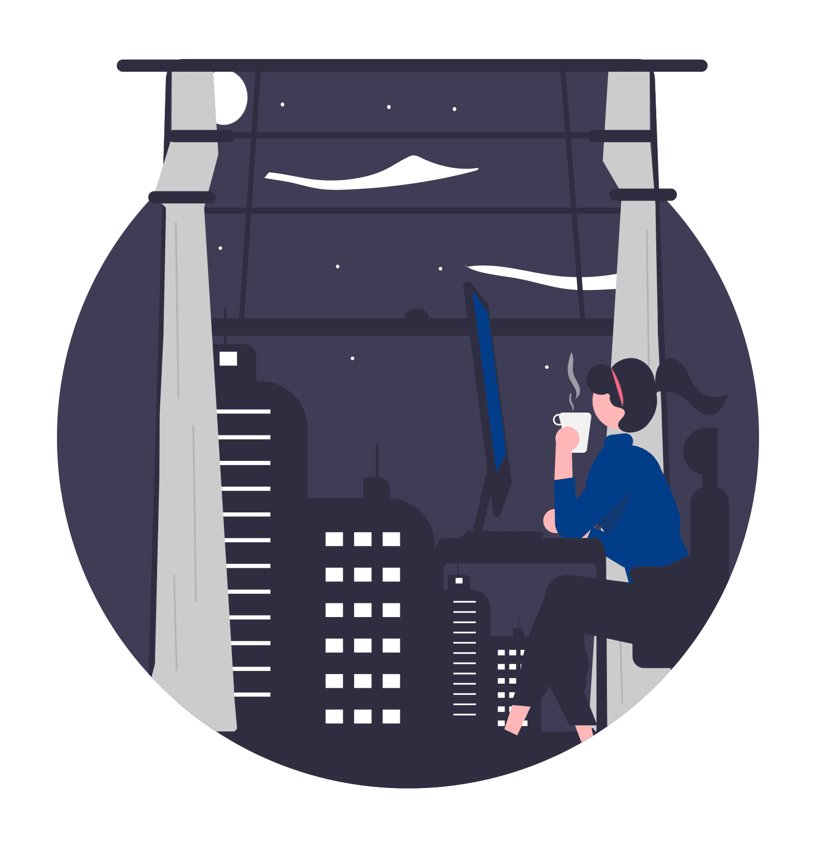 Undraw working late